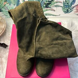 Olive Green Over the Knee Boots